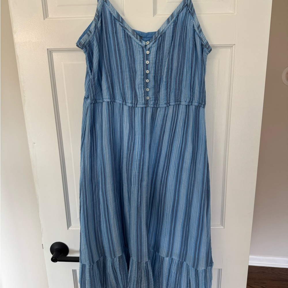 Aerie Blue Striped Sleeveless Dress